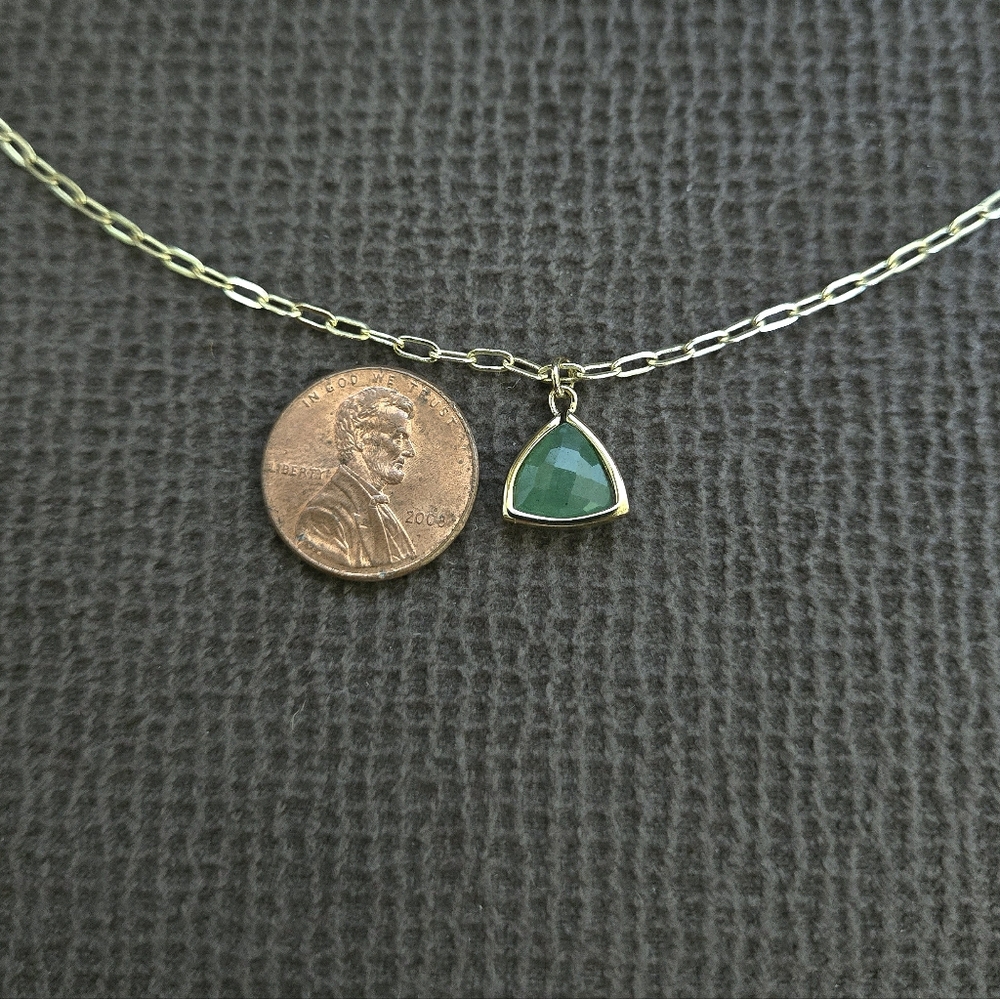 Inspired By You Triangular Green💚 Aventurine Pendant Necklace - NWOT - Picture 6 of 13